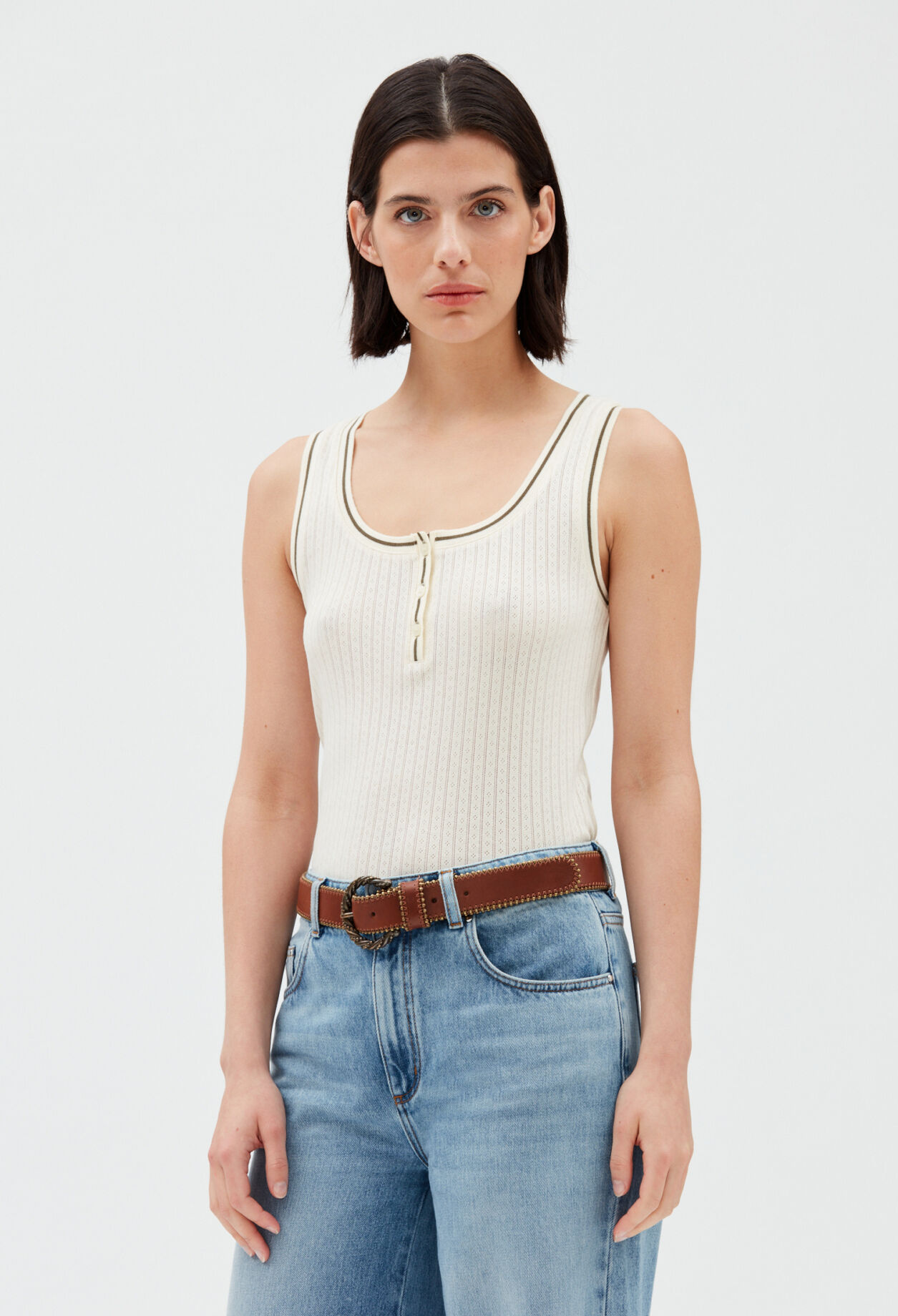 Vanilla ribbed vest VANILLA