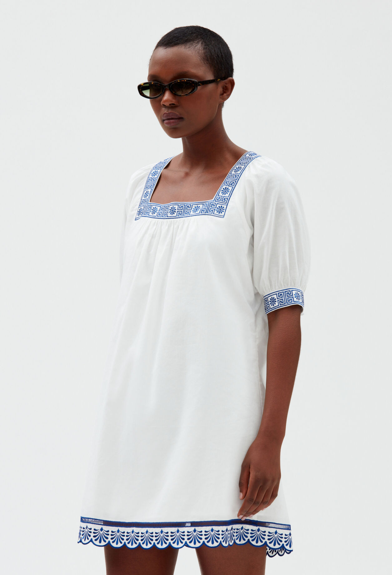 Short ecru dress ECRU