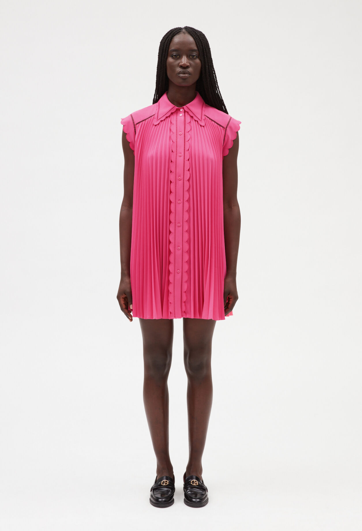 Short pleated dress BUBBLE GUM