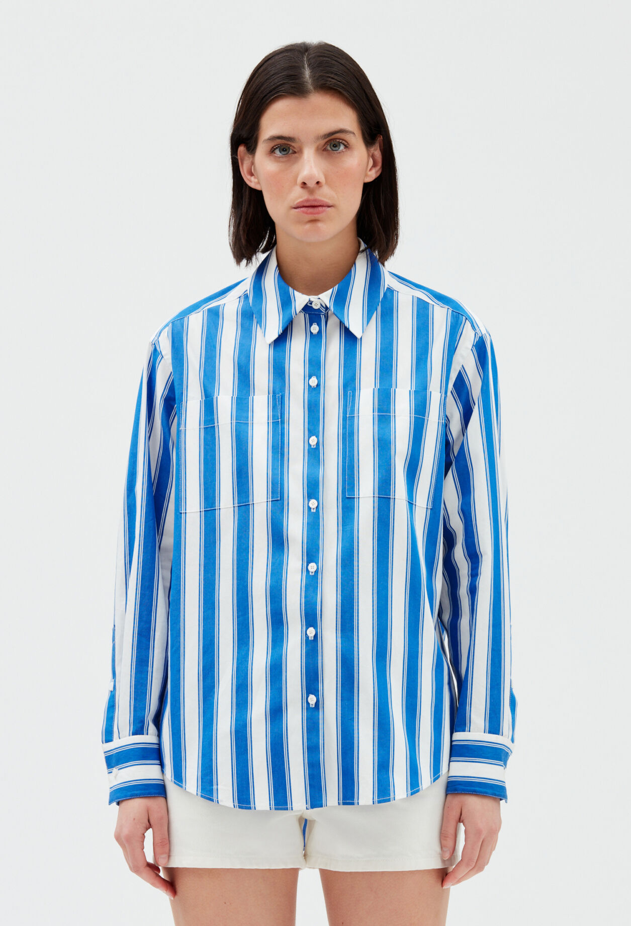 Blue striped shirt DUAL-COLOR