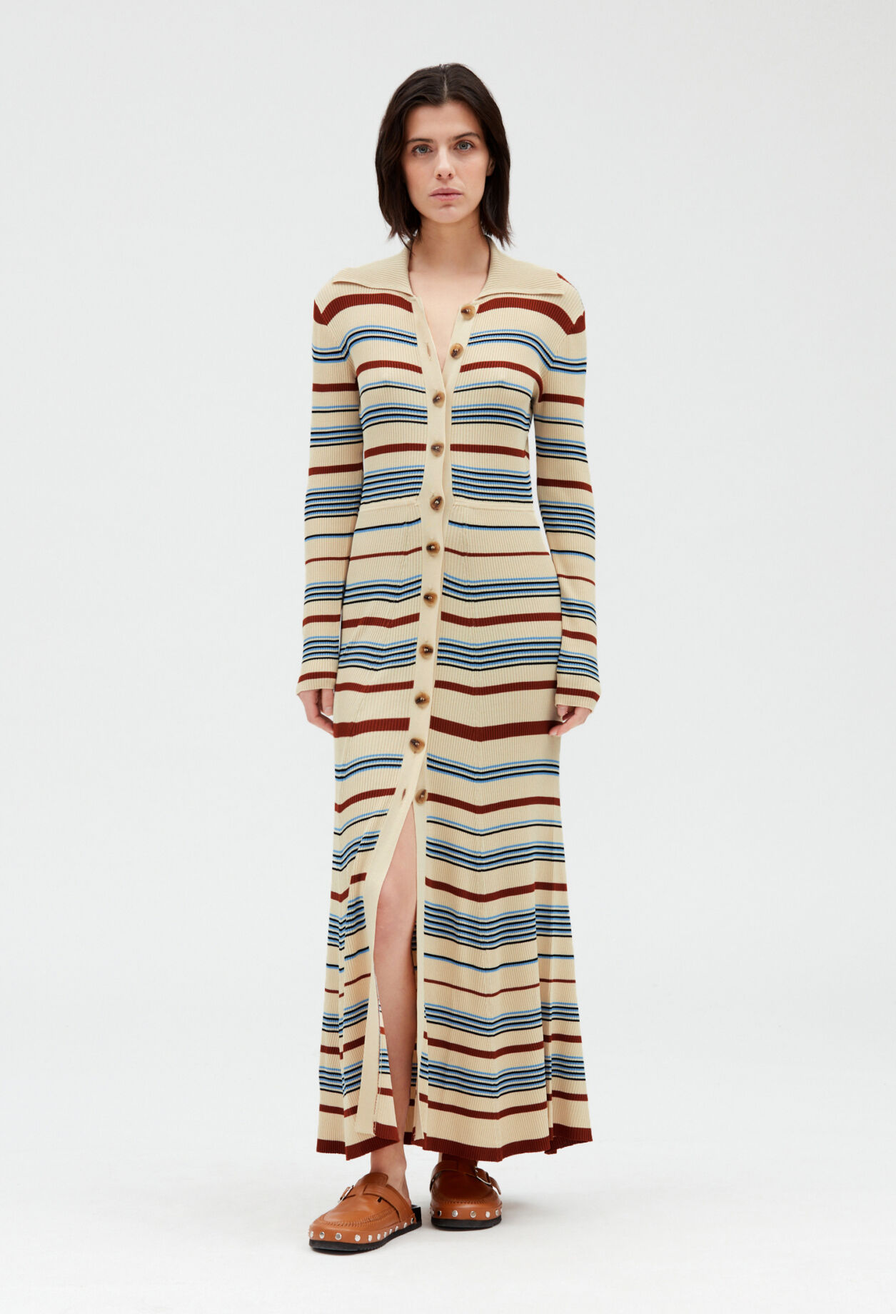 Button-up midi dress MULTICOLORED