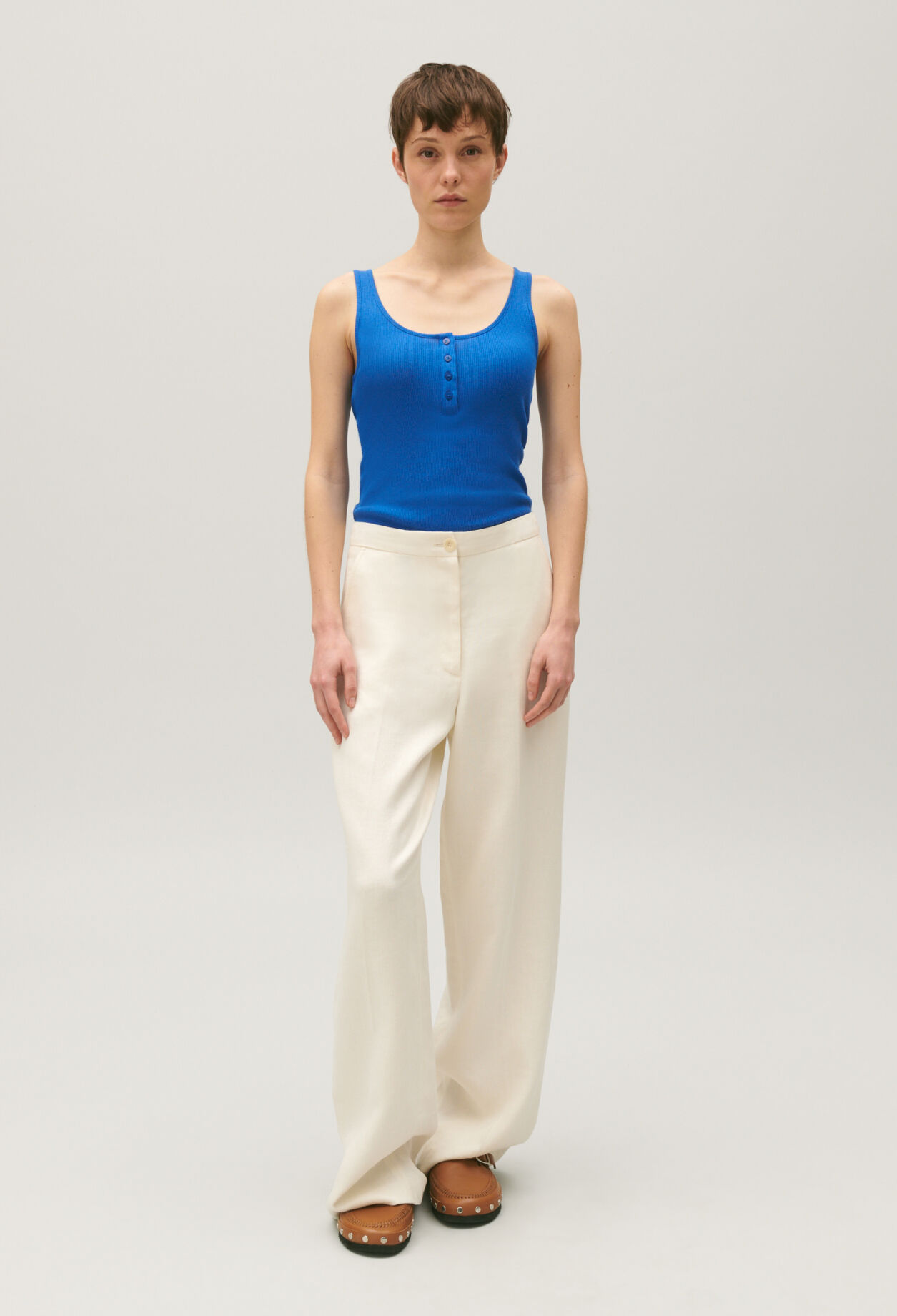 Blue buttoned vest SANTORINI BLUE