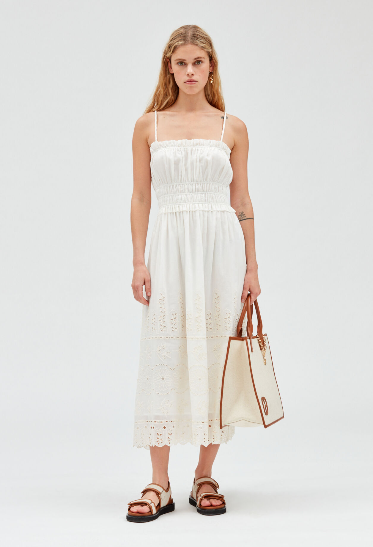 Off-white midi dress ECRU
