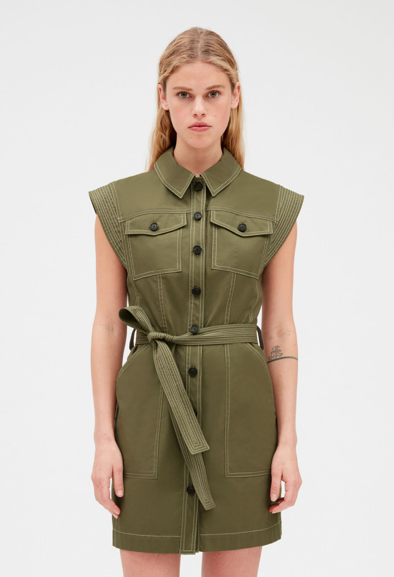 Short khaki dress KHAKI