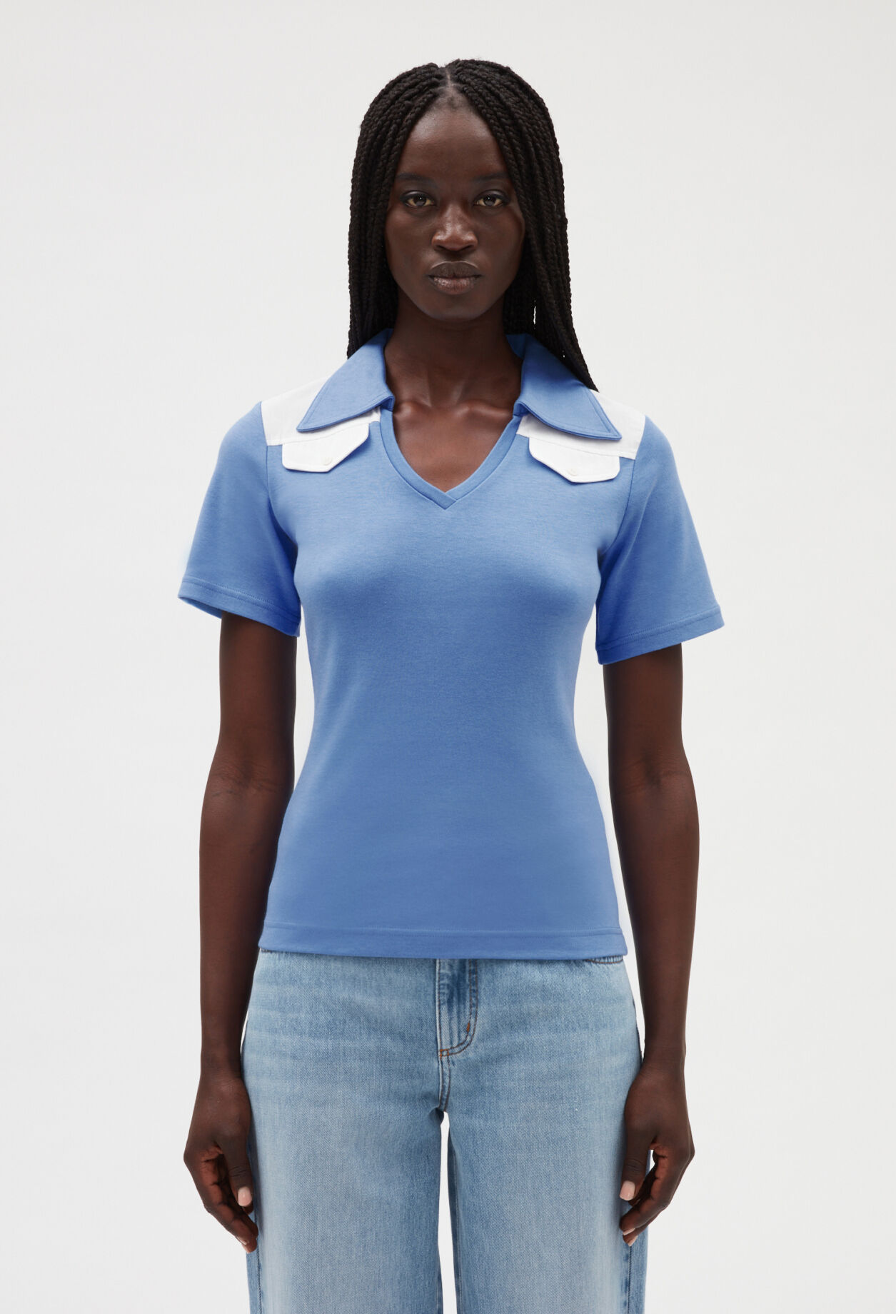 Short-sleeved polo T-shirt BLUE