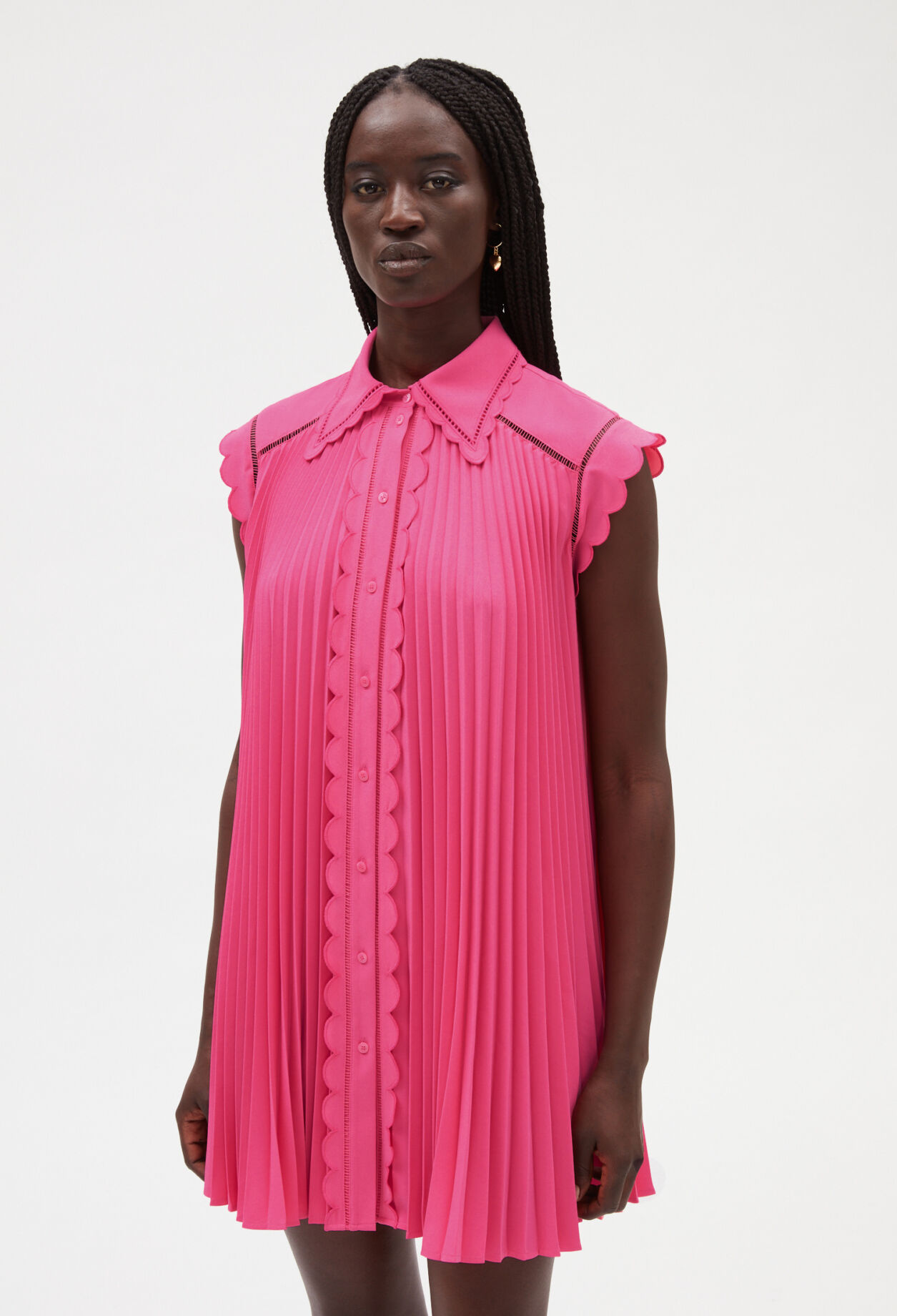 Short pleated dress BUBBLE GUM