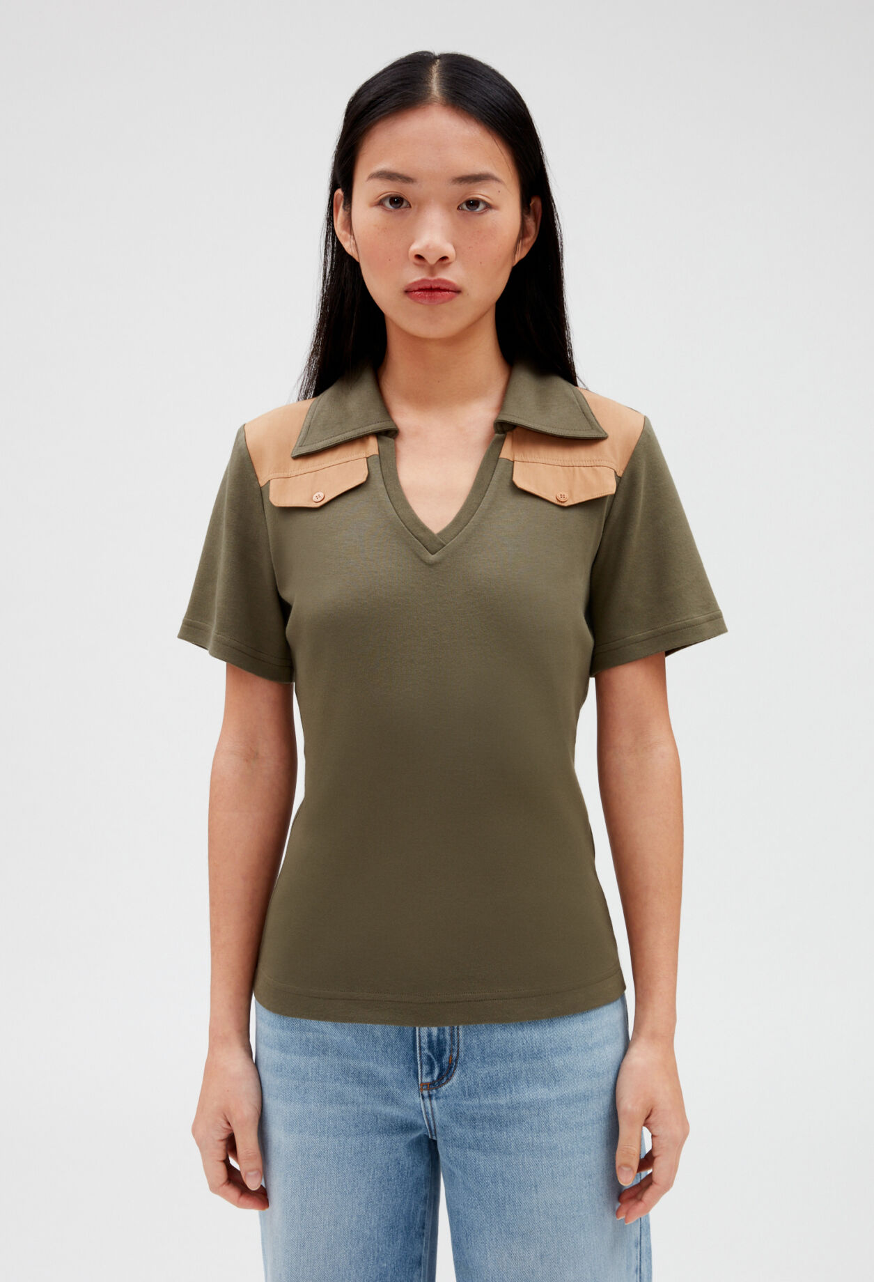 Short-sleeved polo T-shirt BLUE