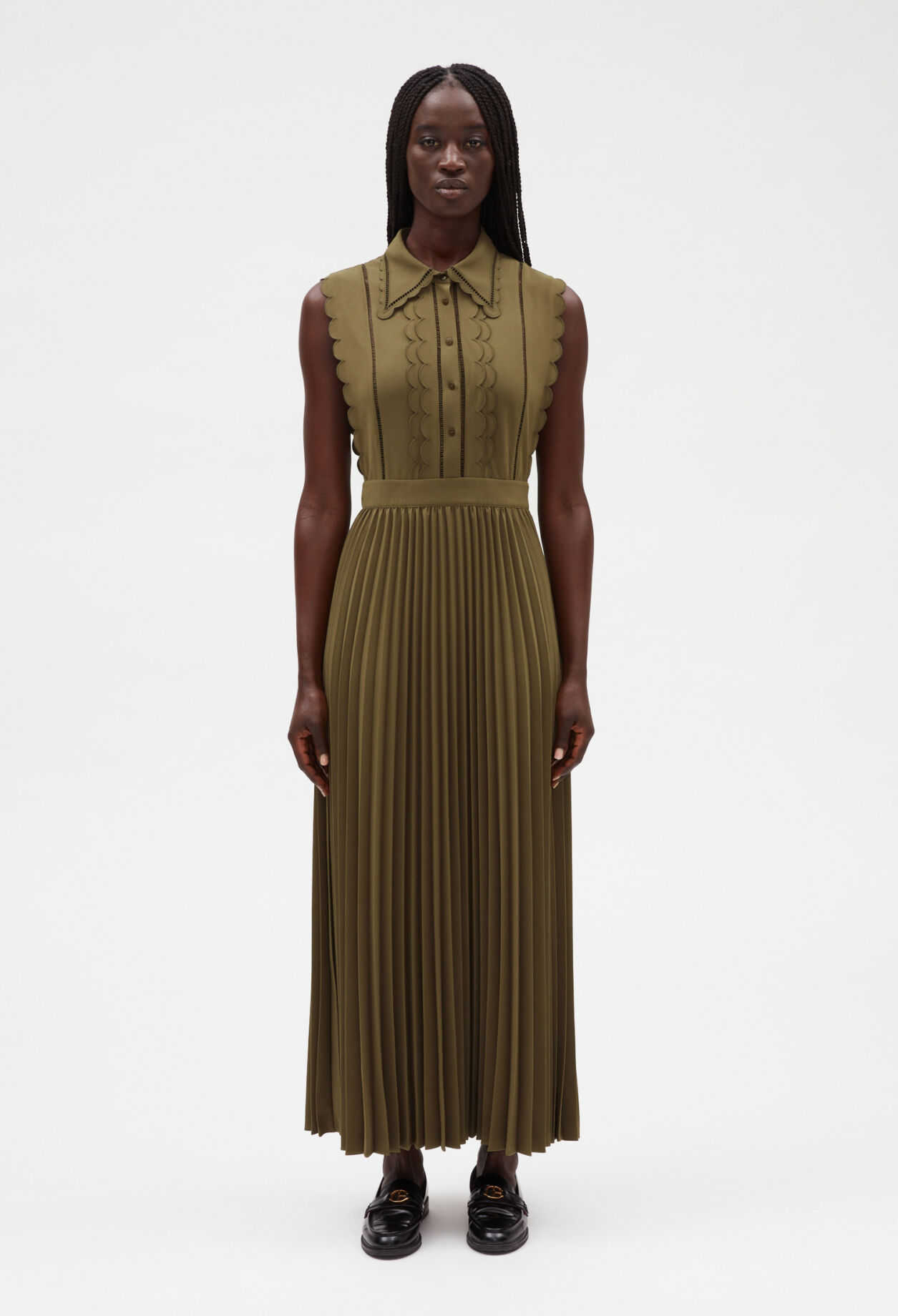 Long khaki dress LICHEN