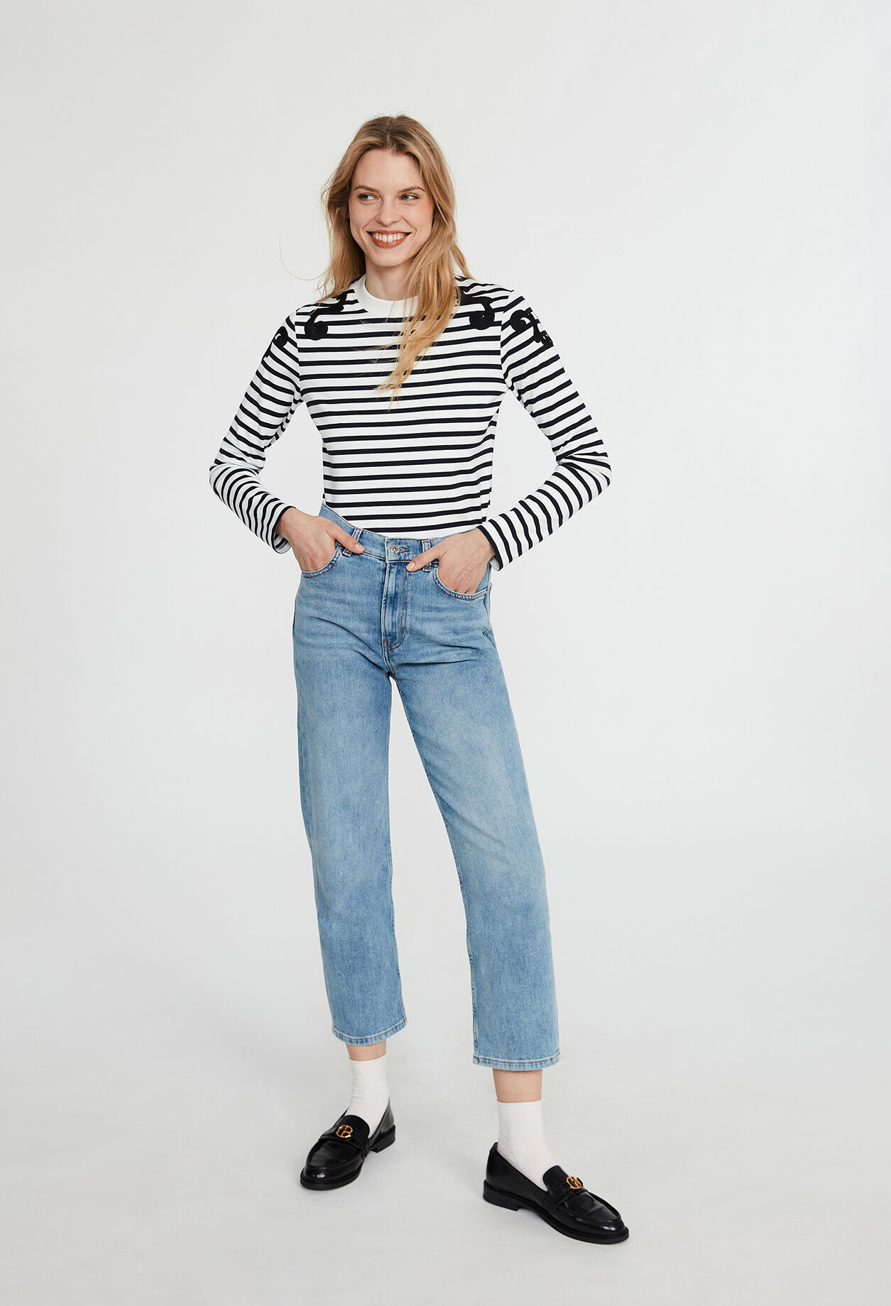 Ecru long sleeved top ECRU