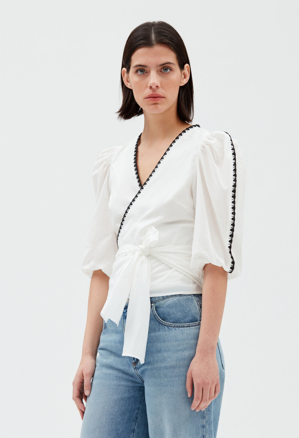 Ecru wraparound blouse ECRU