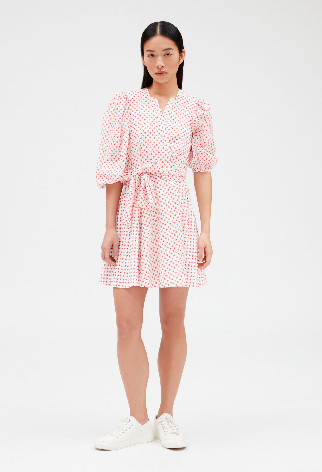 Short wraparound dress LIGHT PRINT