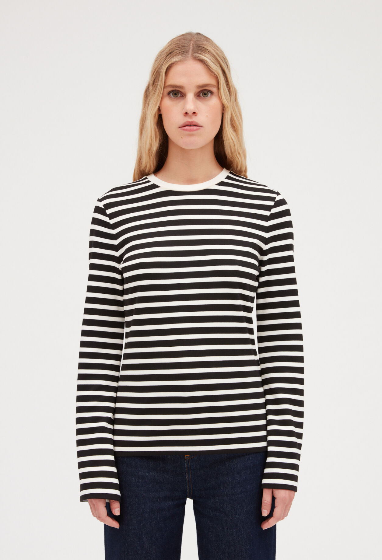 Two tone striped t-shirt DUAL-COLOR