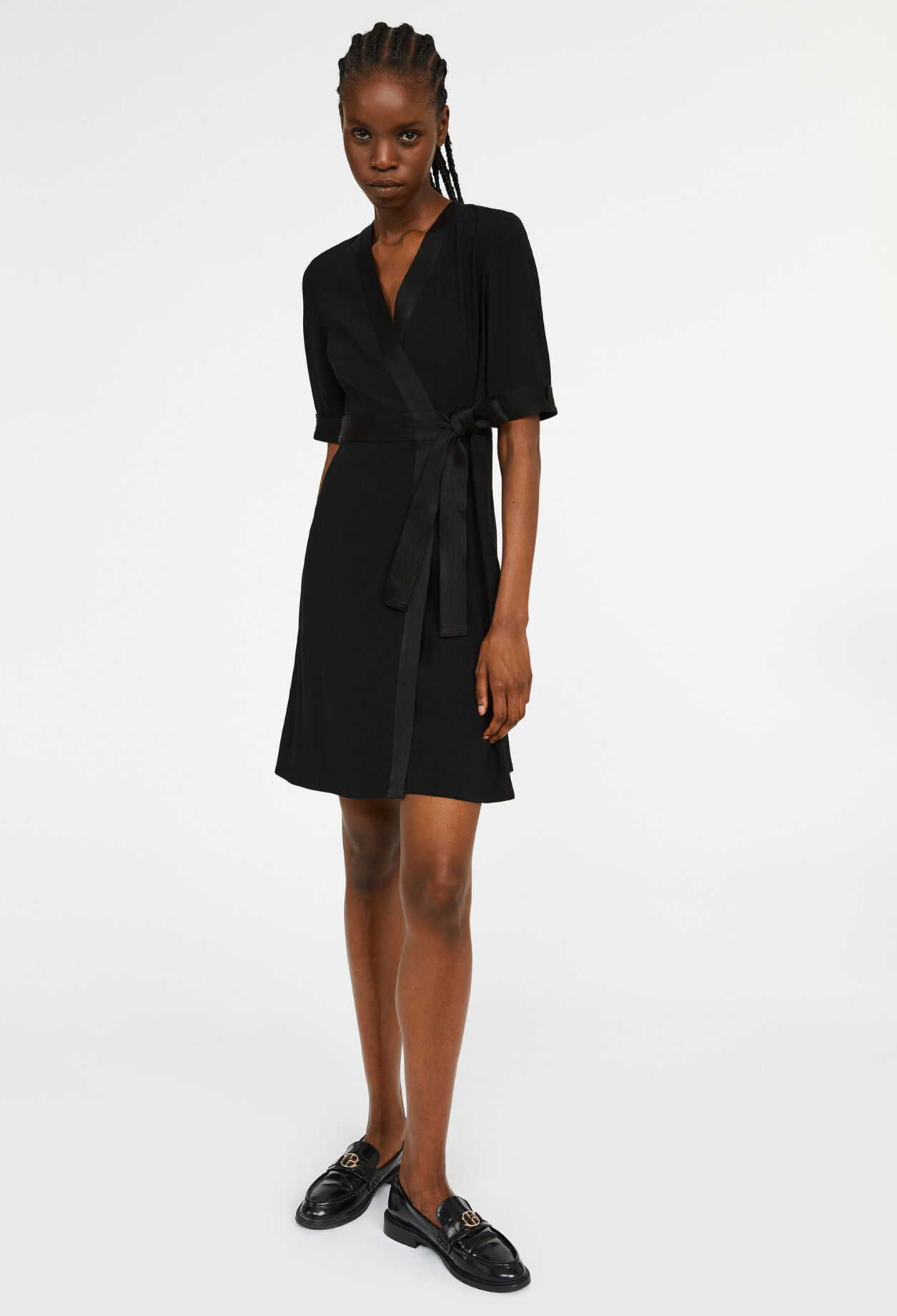 Short wrap dress BLACK