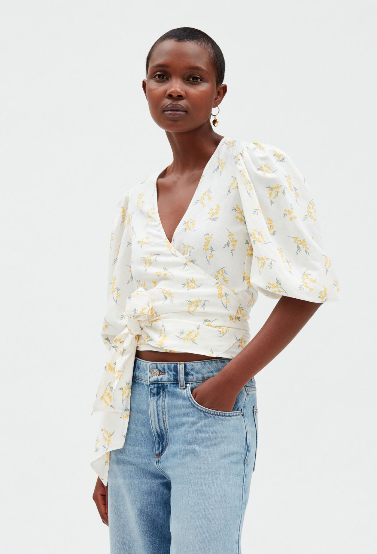 Short mimosa blouse LIGHT PRINT