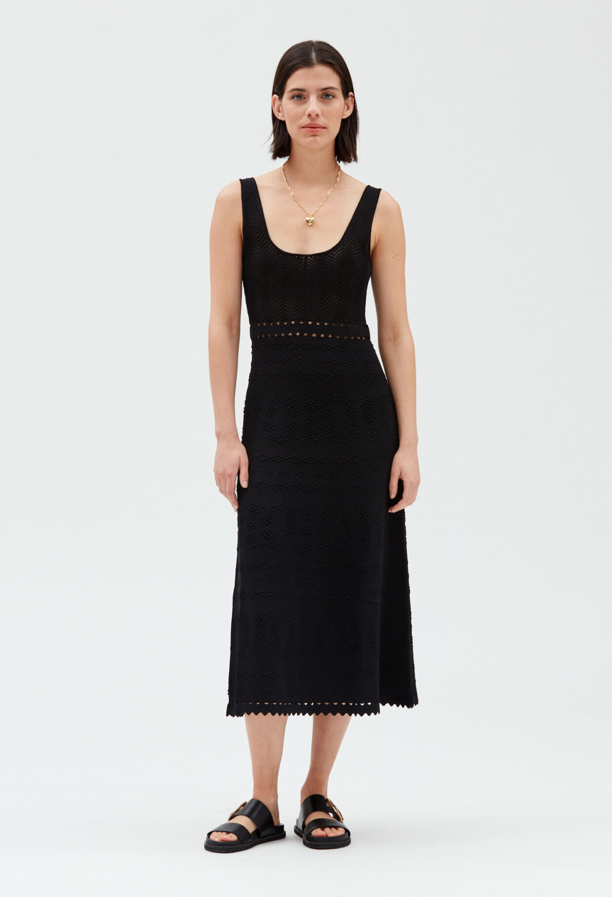Midi jumper dress BLACK