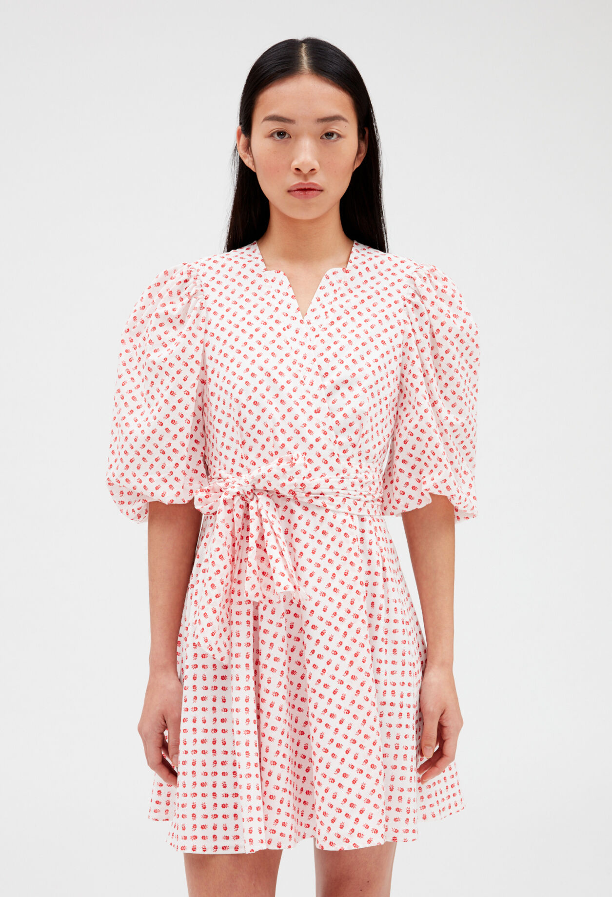 Short wraparound dress LIGHT PRINT