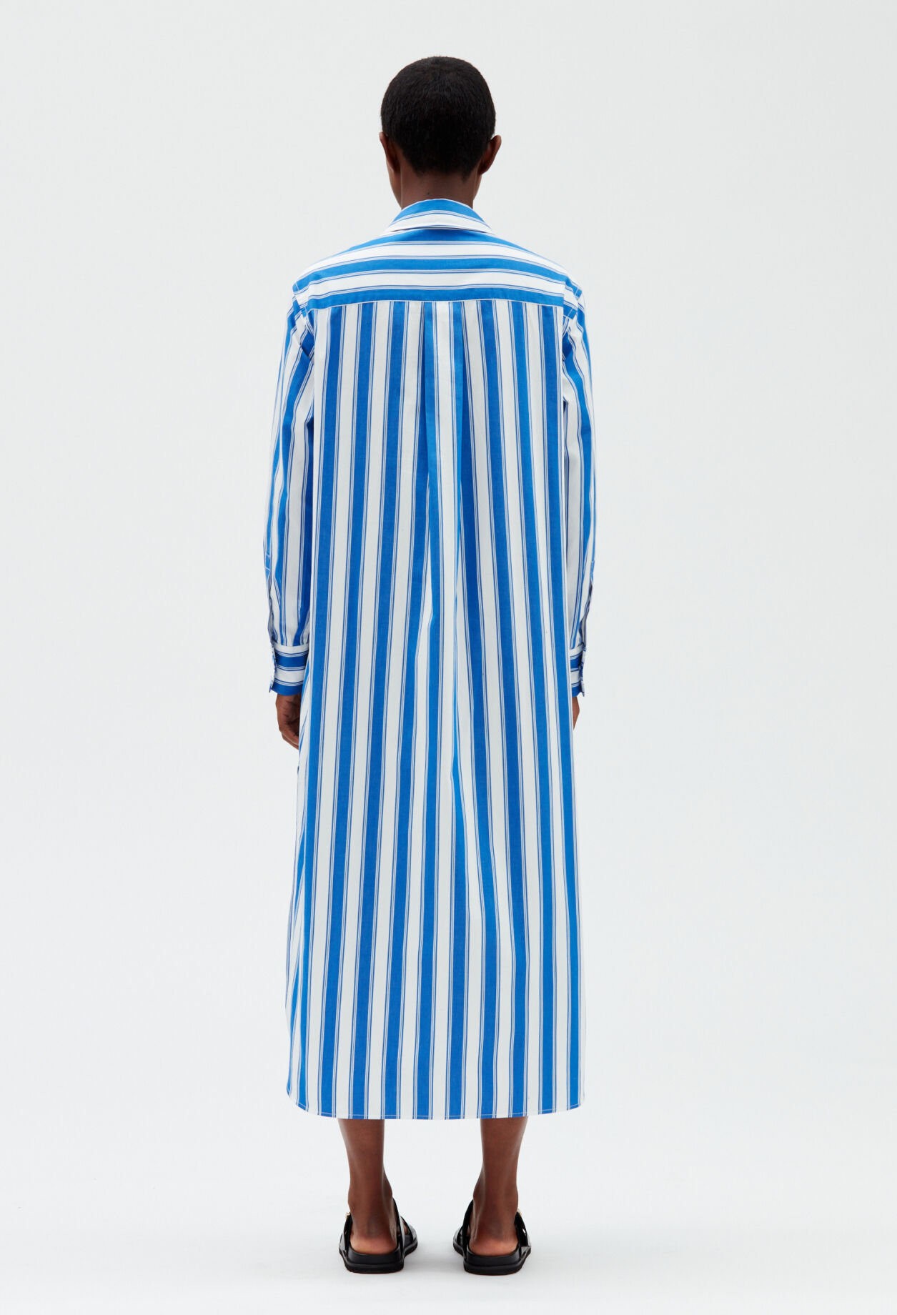 Blue striped shirt dress DUAL-COLOR