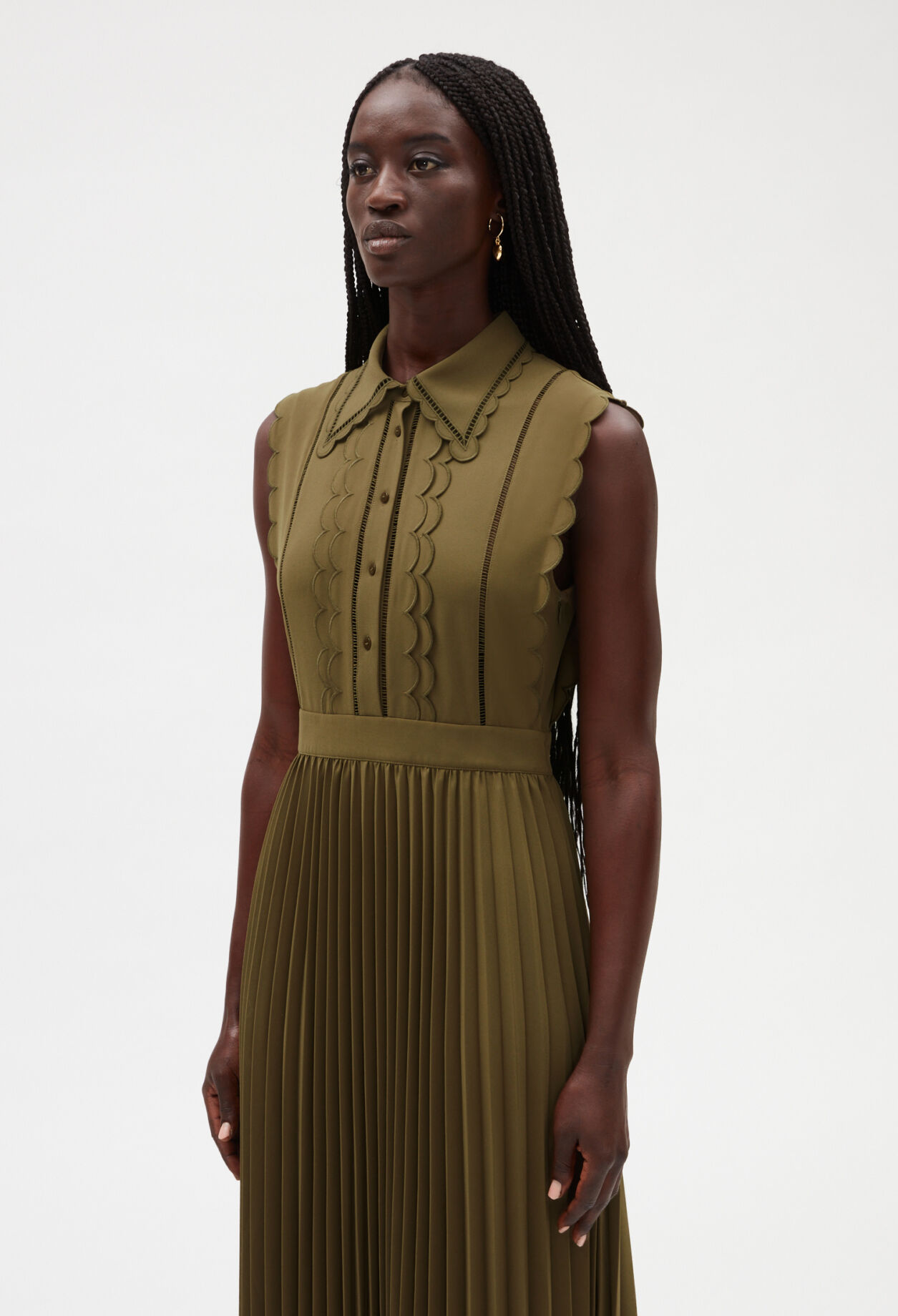 Long khaki dress LICHEN