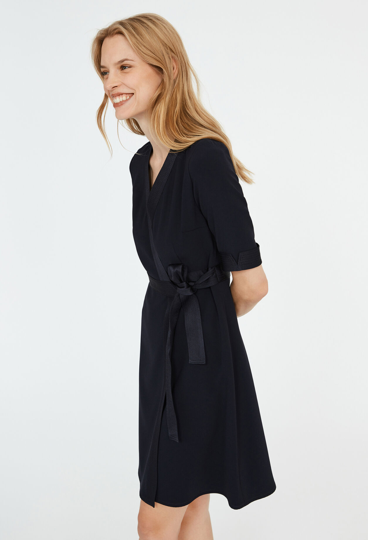 Short wrap dress BLACK