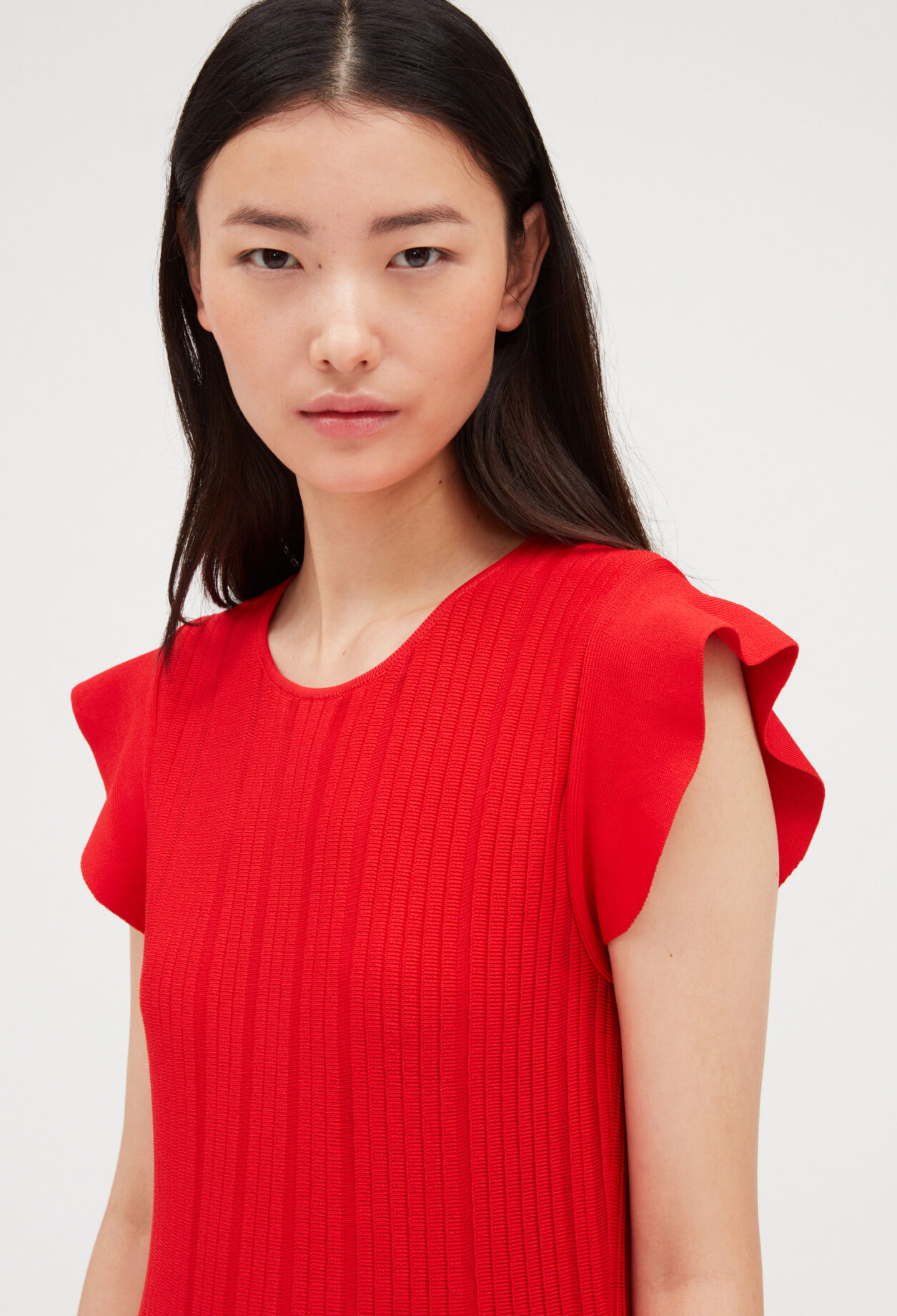 Red knit short dress RED