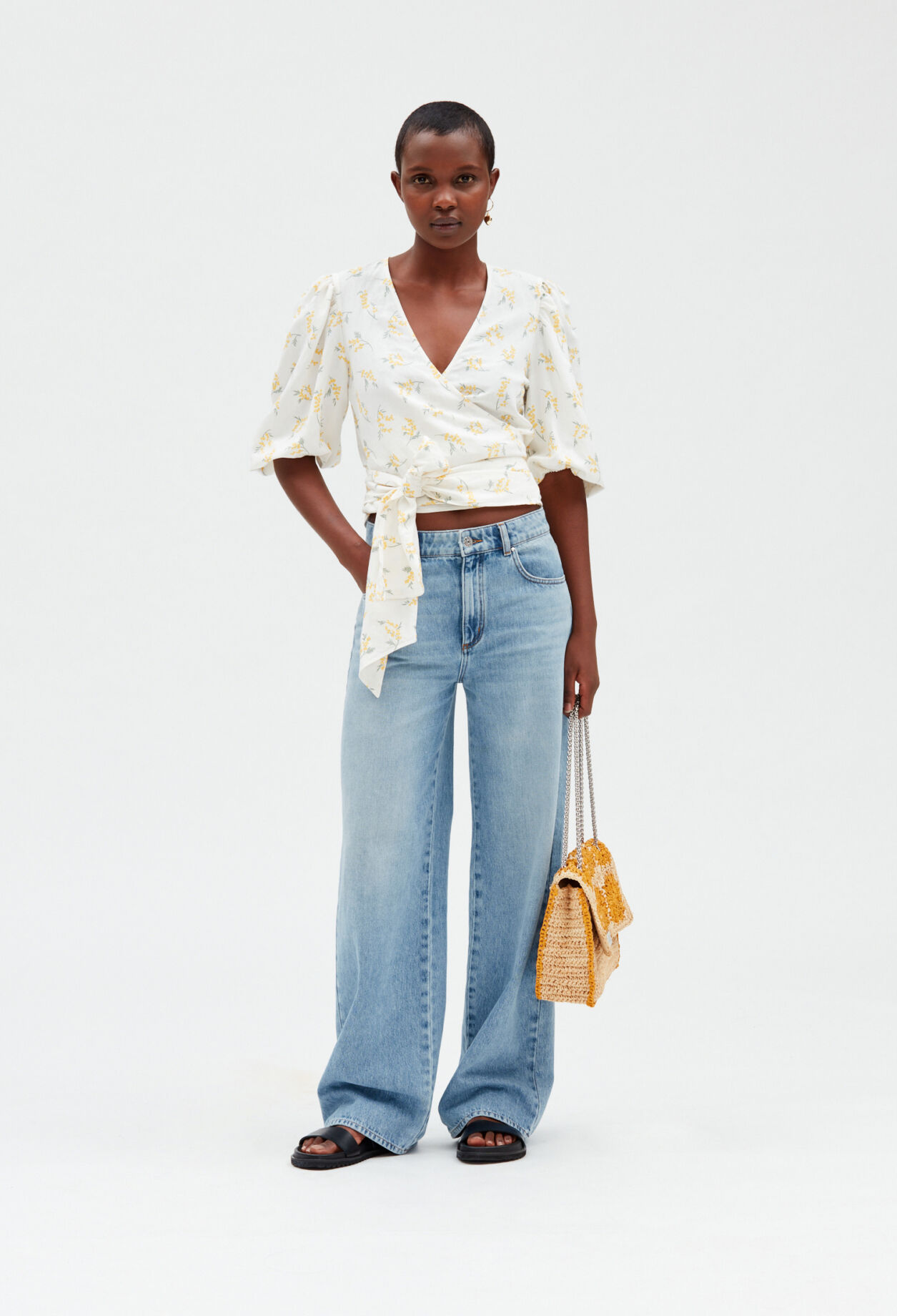 Short mimosa blouse LIGHT PRINT