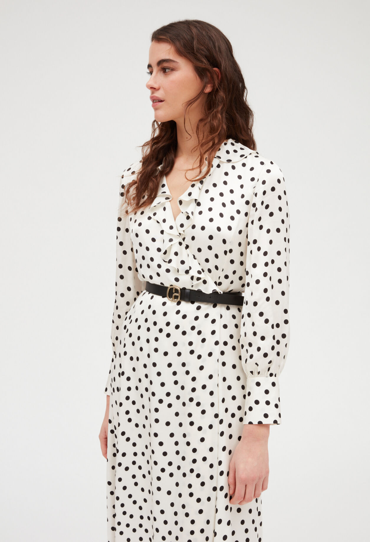 Mid-length polka dot dress LIGHT PRINT