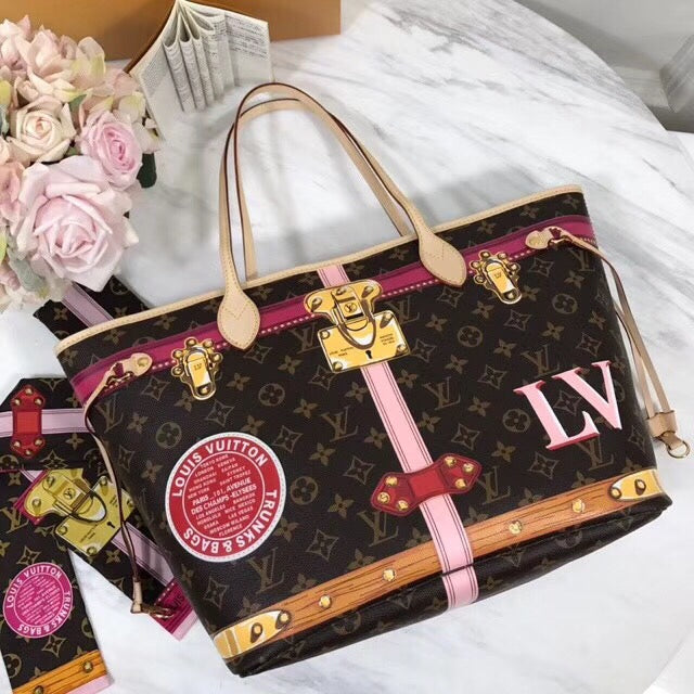 LV Neverfull MM Summer Trunk Monogram M41390