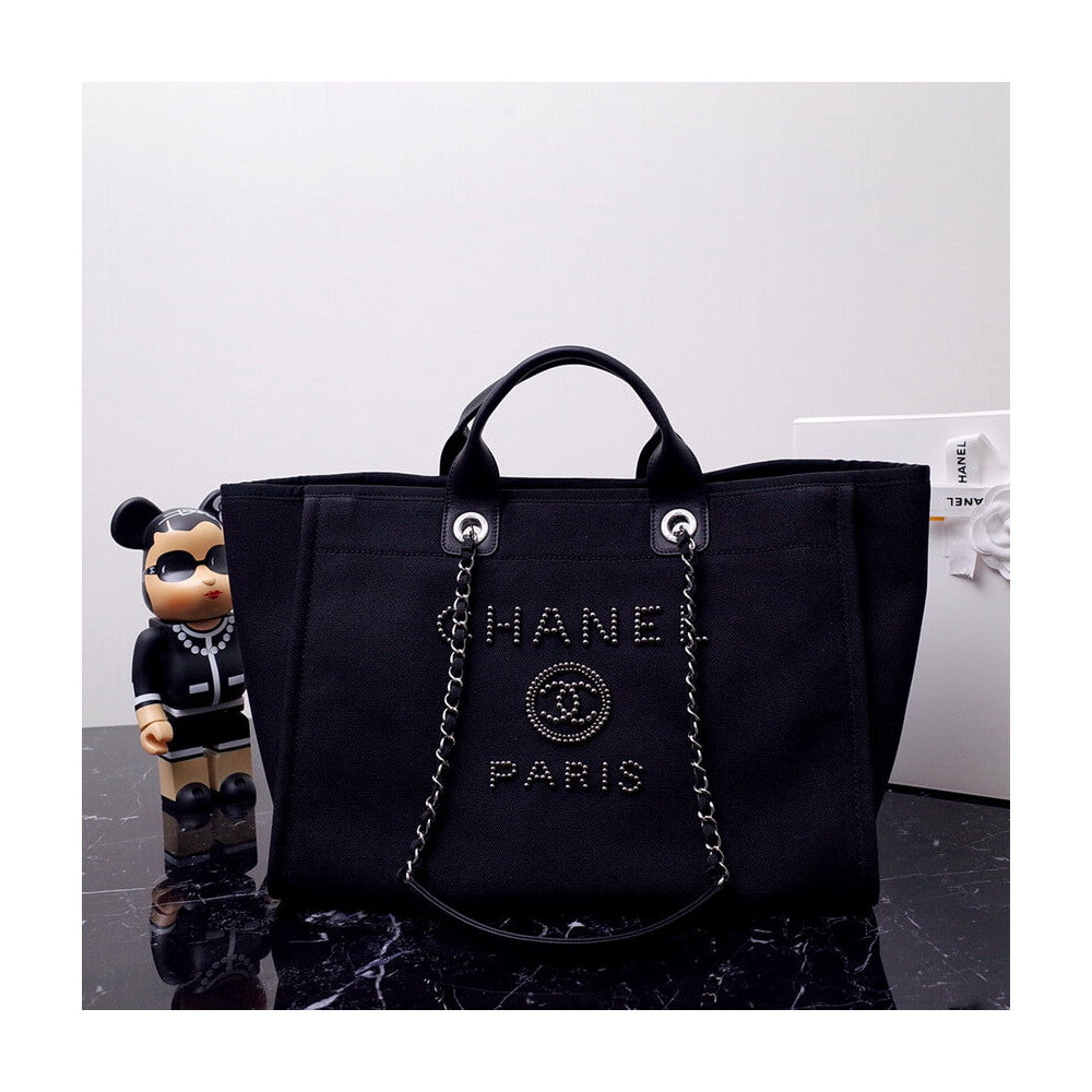 Canvas Large Deauville Pearl Tote Bag