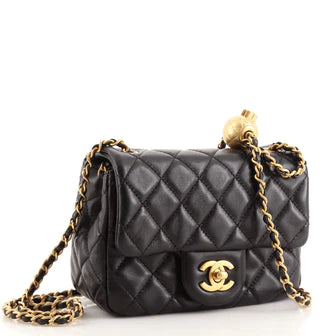 Pearl Crush Square Flap Bag Quilted Lambskin Mini
