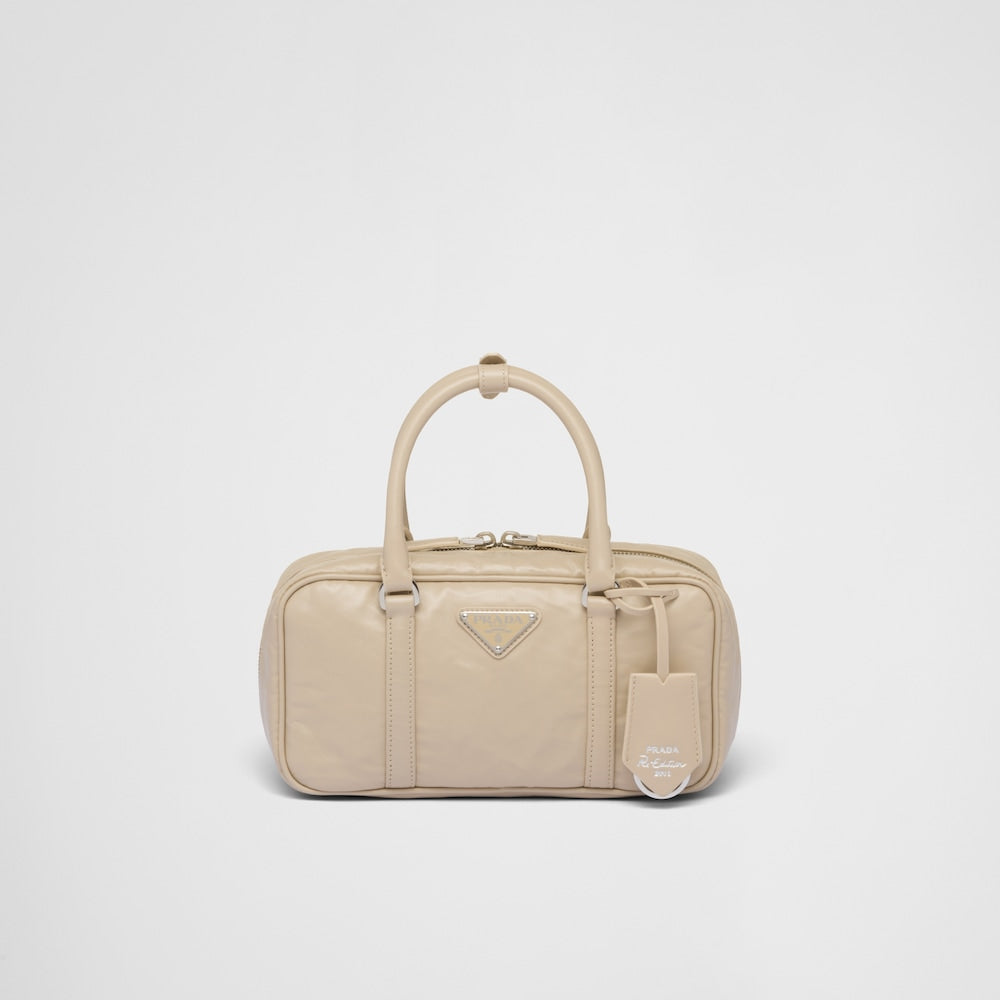 Prada Small antique nappa leather top handle bag - Desert Beige