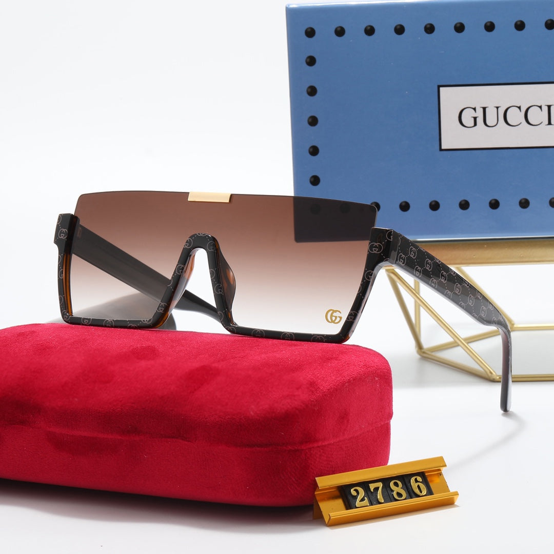 5 Colors One Piece Double G Printed Polarized Sunglasses