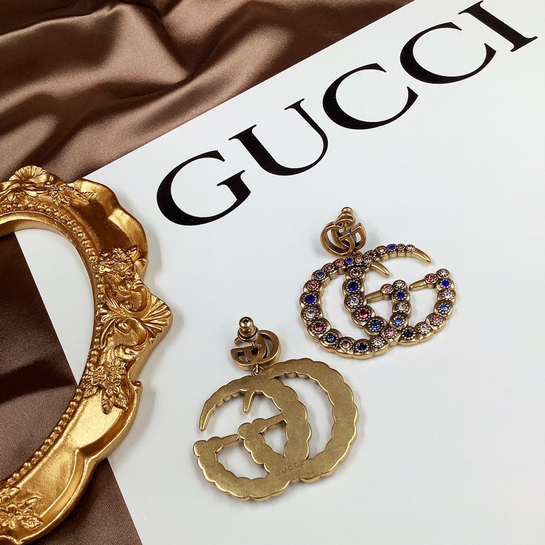 GUCCI Retro Full Diamond Earrings