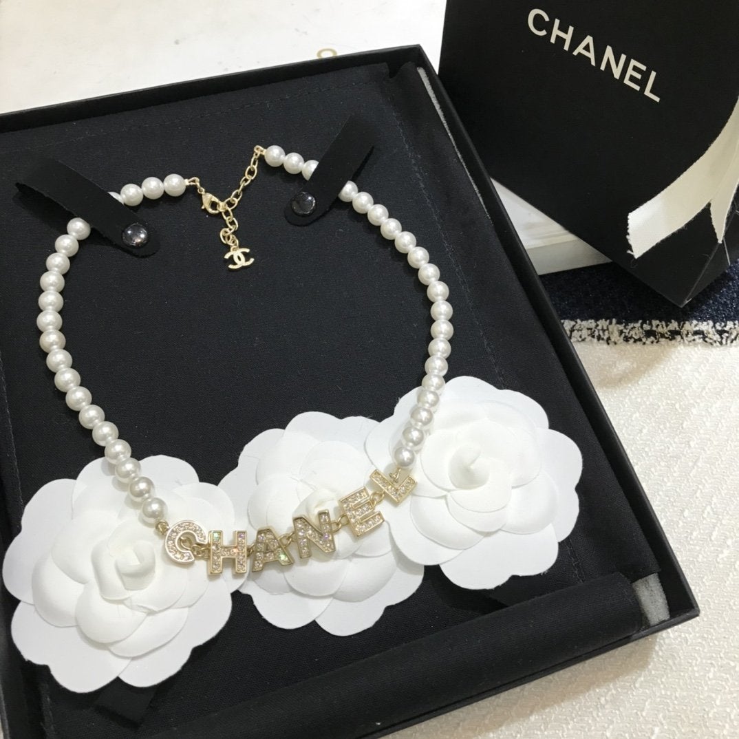 CHANEL New Letter Pearl Necklace