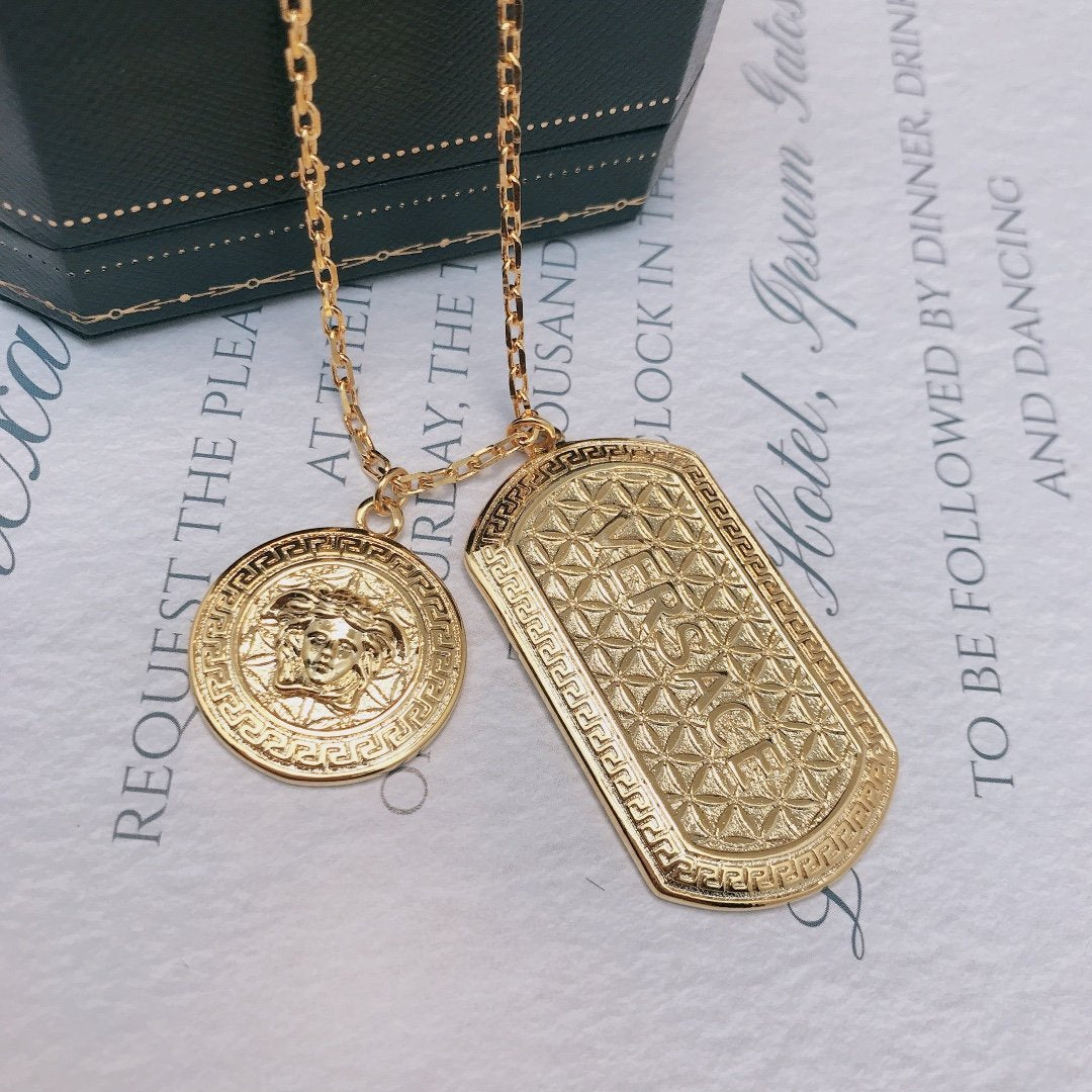 VERSACE Fashion Pattern Carved Necklace