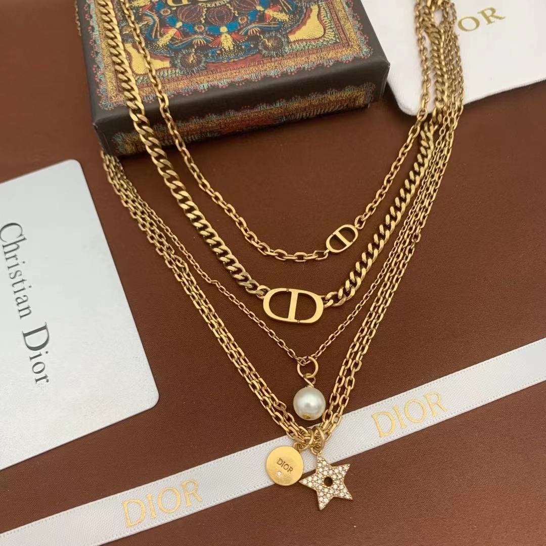 DIOR Retro multi-layer all-match necklace
