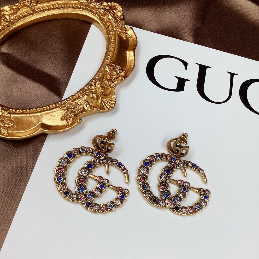 GUCCI Retro Full Diamond Earrings