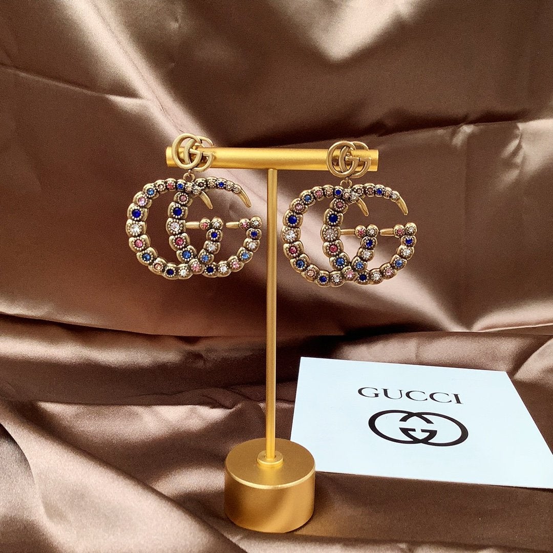 GUCCI Retro Full Diamond Earrings