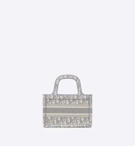 MINI DIOR BOOK TOTE Gray Dior Oblique Embroidery (22,5 x 15 x 6 cm)