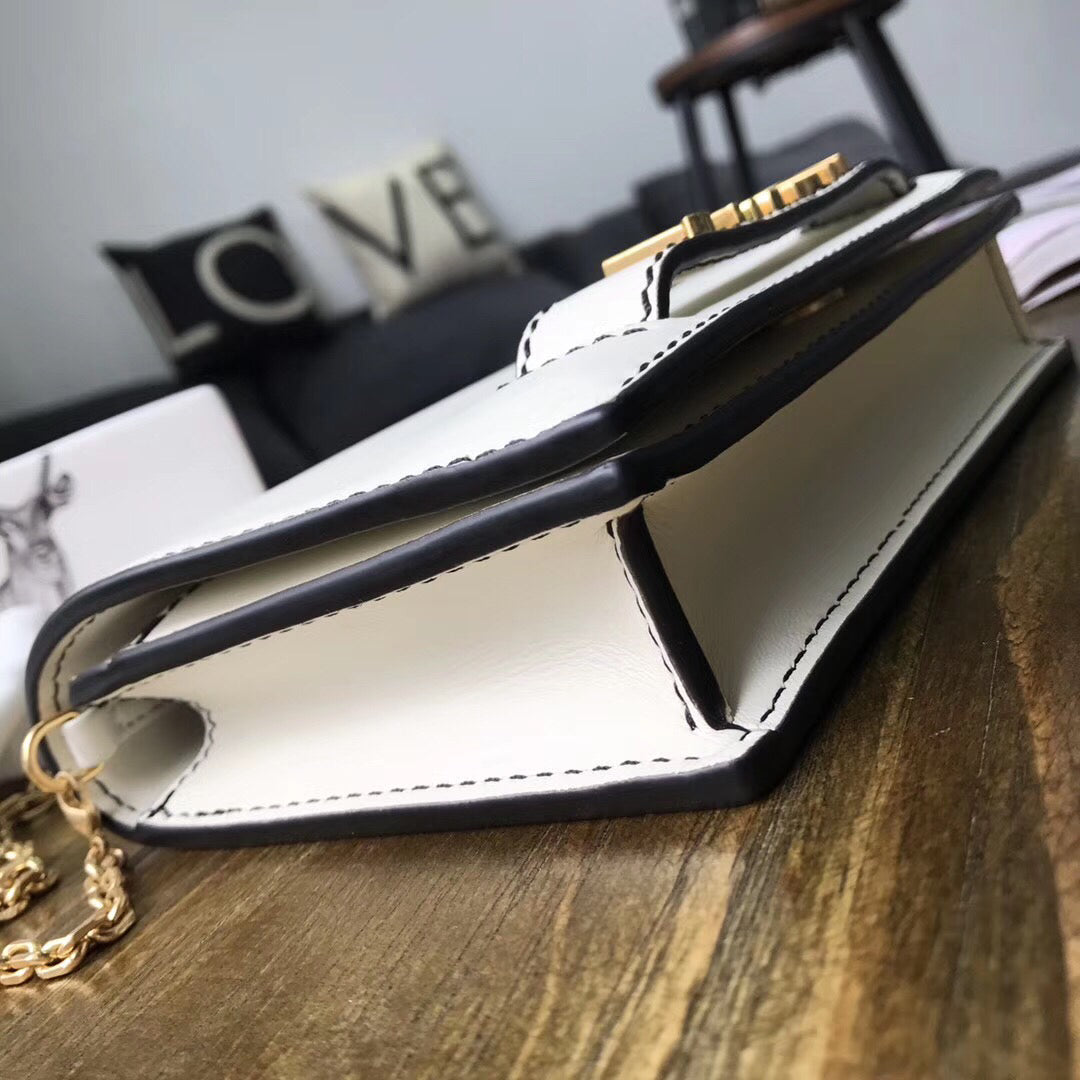 Dior White JAdior Wallet On Chain Pouch