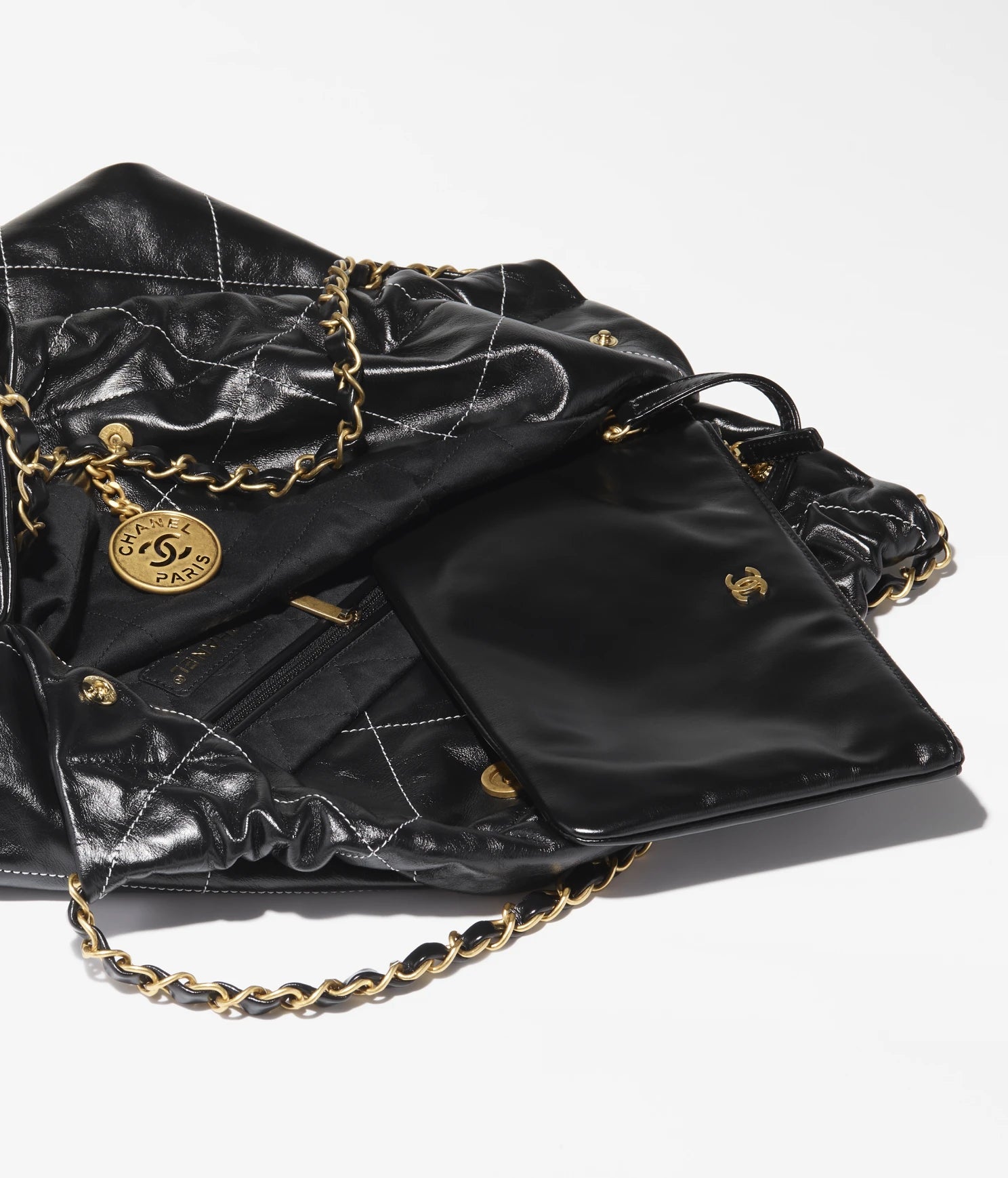22 HANDBAG -  Black Leather