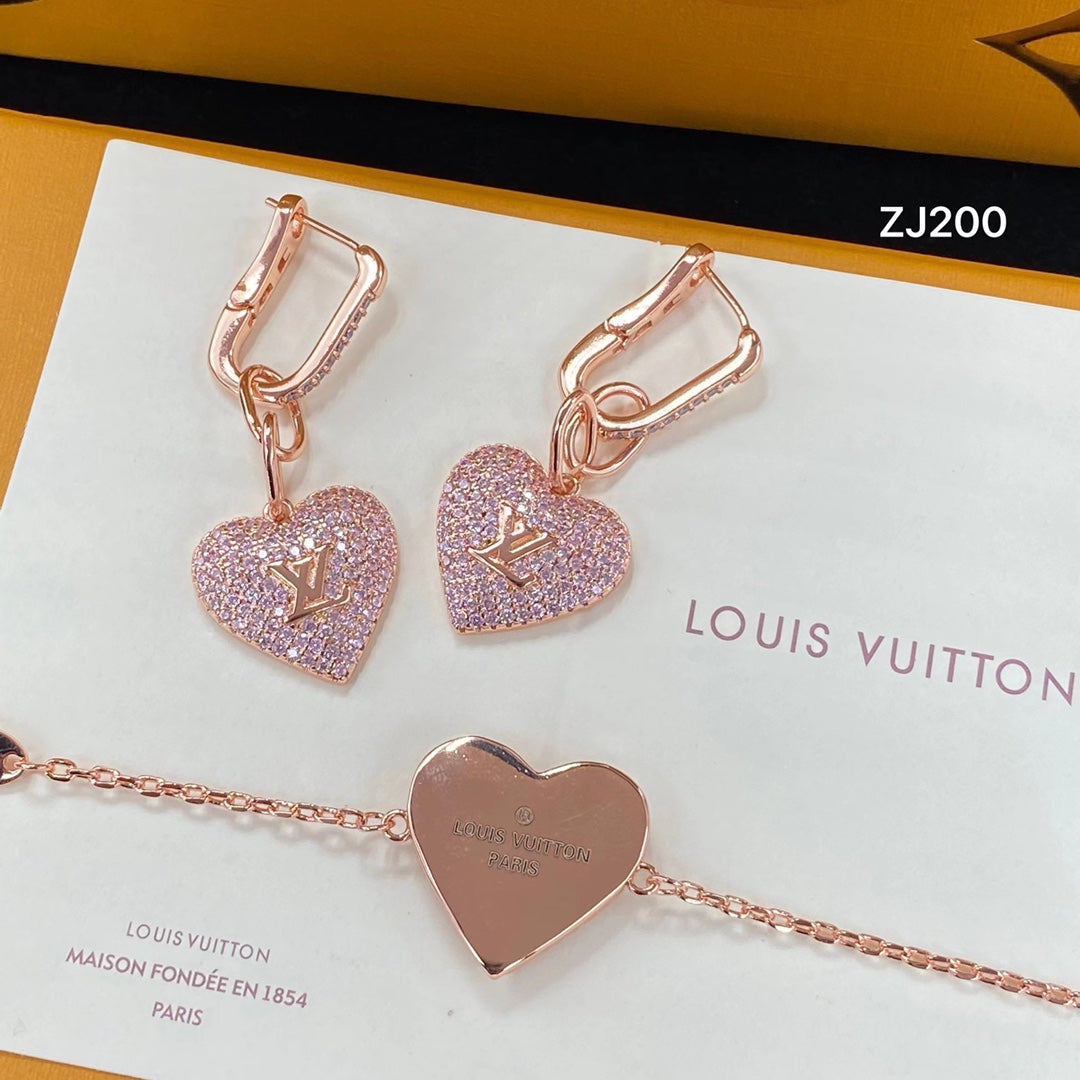 LV New October Trend - Pink Lady Bracelet Earring Set