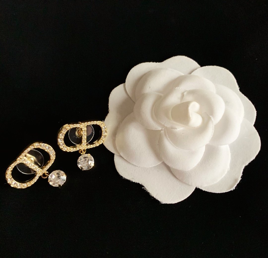 DIOR Fashion CD rhinestone earrings
