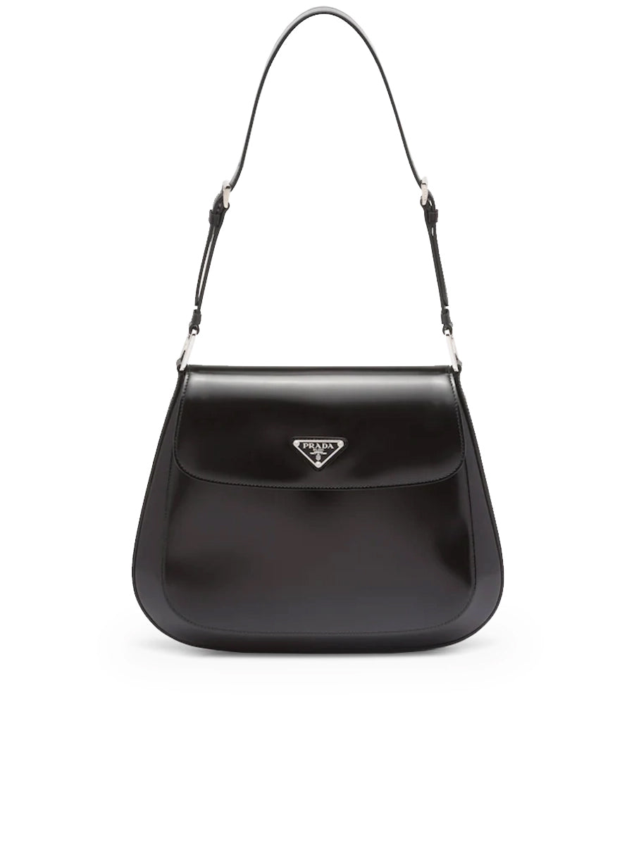 Prada Cleo Brushed Leather Medium Shoulder Bag with Flap