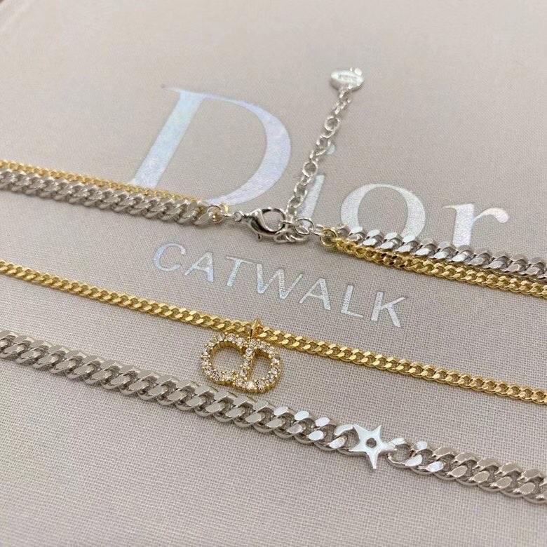 DIOR Letters, Stars, Gold And Silver Two-Tone Necklace