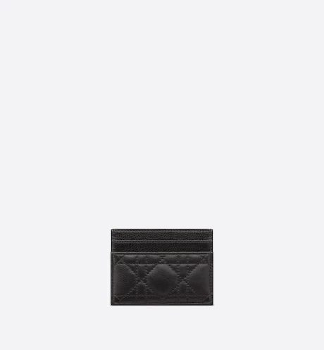 DIOR CARO FIVE-SLOT CARD HOLDER Black Supple Cannage Calfskin