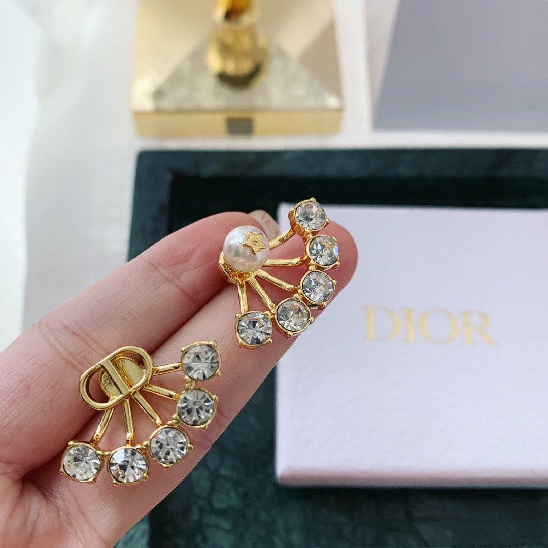 DIOR Luxury Crystal Four Claws Earrings