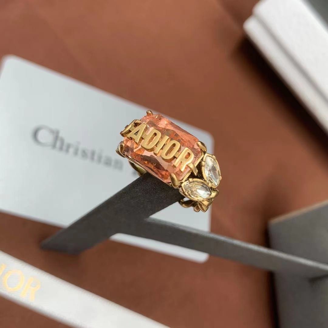 DIOR Fashion red rhinestone ring