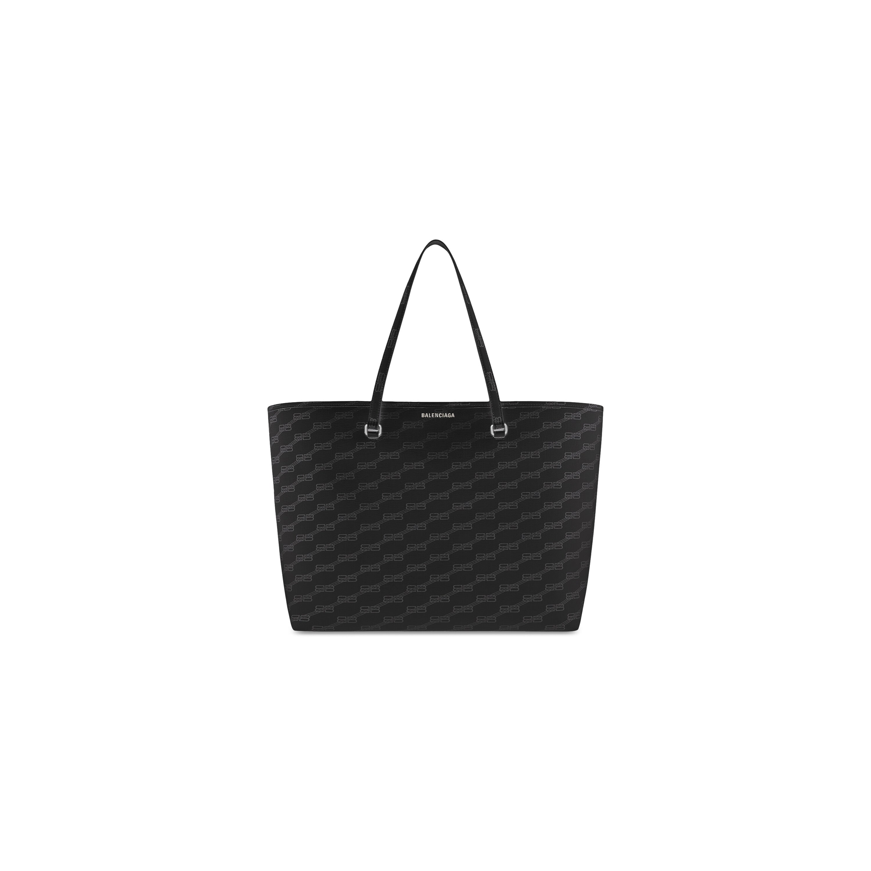 SIGNATURE LARGE EAST-WEST SHOPPER BAG BB MONOGRAM COATED CANVAS IN BLACK