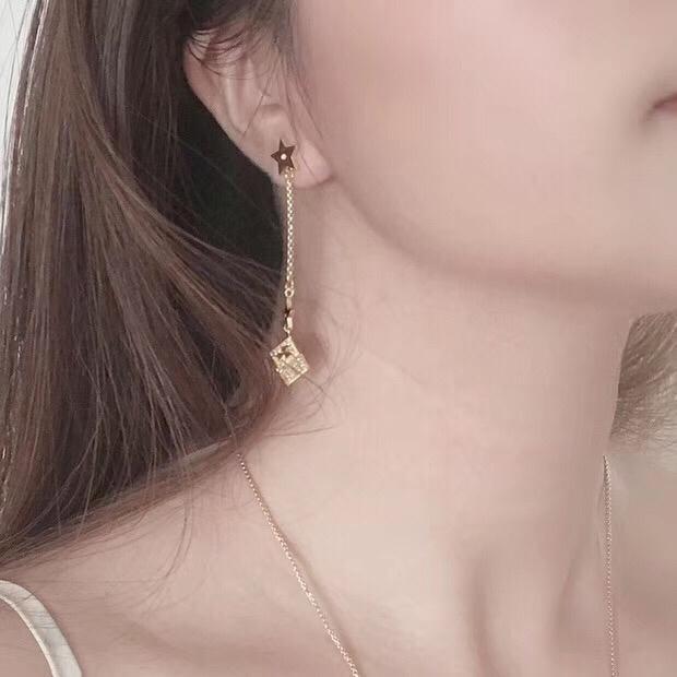 DIOR Luxury Letter Rhinestone Earrings