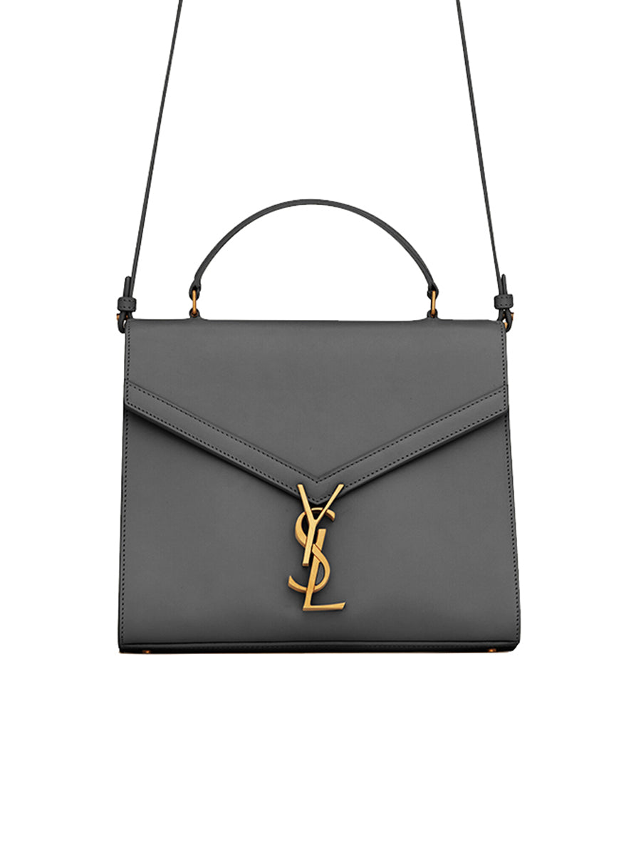 New Trends Cassandra Medium Top Handle in Box YSL Leather and Suede